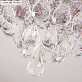 Modernist 6 - Light Crystal Teardrop Ceiling Light - 17’/20’ Wide Flush Lamp Fixture