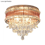 Modernist 6 - Light Crystal Teardrop Ceiling Light - 17’/20’ Wide Flush Lamp Fixture