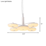 Modernist Acrylic 5-Light Led Round Hanging Chandelier Ceiling Lamp - White