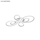 Modernist Acrylic Flower Flush Mount Ceiling Light Fixture - White/Coffee Led 23.5’/31.5’/39