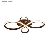 Modernist Acrylic Flower Flush Mount Ceiling Light Fixture - White/Coffee Led 23.5’/31.5’/39