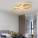 Modernist Acrylic Flower Flush Mount Ceiling Light Fixture - White/Coffee Led 23.5’/31.5’/39