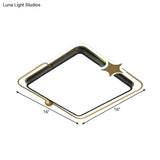 Modernist Acrylic Led Bedroom Flushmount Lighting In Black With Round/Square Flush Mount Warm/White