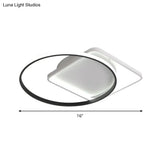 Modernist Acrylic Led Flushmount Ceiling Light In White/Warm 16’/19.5’ Wide
