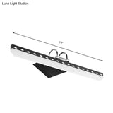 Modernist Acrylic Linear Led Vanity Wall Sconce - 15/19/23 Wide Black/White Curved Arm Natural Light