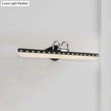 Modernist Acrylic Linear Led Vanity Wall Sconce - 15/19/23 Wide Black/White Curved Arm Natural Light