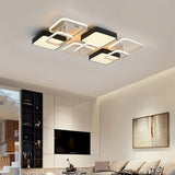 Modernist Acrylic Square Ceiling Flush Mount Led Light 25.5’/39’ Wide Black / 39’