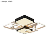 Modernist Acrylic Square Ceiling Flush Mount Led Light 25.5’/39’ Wide Black