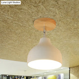 Modernist Adjustable Ceiling Mounted Flush Light With Metal Dome - White/Pink 1 Bulb