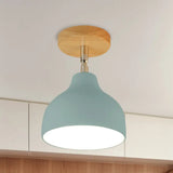 Modernist Adjustable Ceiling Mounted Flush Light With Metal Dome - White/Pink 1 Bulb Blue