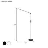 Modernist Adjustable Metallic Linear Standing Lamp - Black/White Led Floor Reading Light