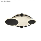 Modernist Black And Gold Led Flush Mount Ceiling Light In Warm/White 19.5’/23.5’ Diameter