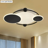 Modernist Black And Gold Led Flush Mount Ceiling Light In Warm/White 19.5’/23.5’ Diameter