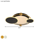 Modernist Black And Gold Led Flush Mount Ceiling Light In Warm/White 19.5’/23.5’ Diameter