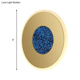 Modernist Blue Led Wall Sconce Lighting With Acrylic Shade - 8/11 Dia Mount Lamp