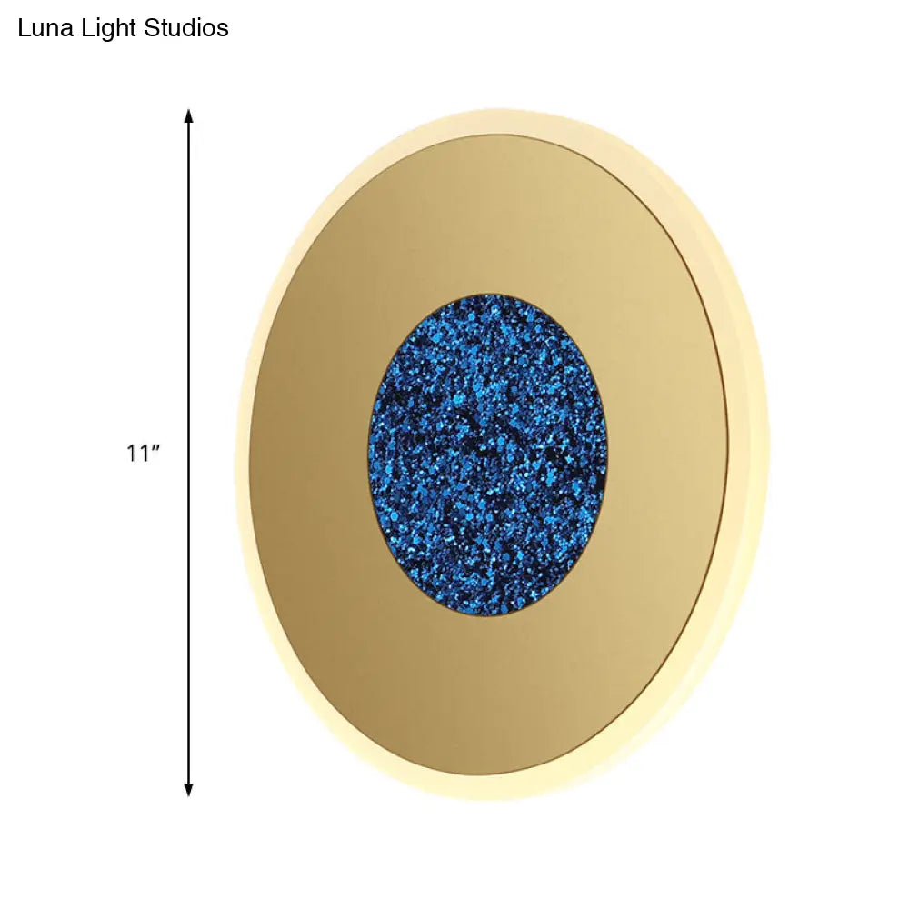 Modernist Blue Led Wall Sconce Lighting With Acrylic Shade - 8/11 Dia Mount Lamp
