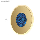 Modernist Blue Led Wall Sconce Lighting With Acrylic Shade - 8/11 Dia Mount Lamp
