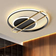 Modernist Circle Thin Flush Mount Led Ceiling Light Fixture - Black/Gold/White 16.5’/20.5’ Wide