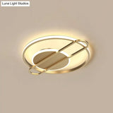 Modernist Circle Thin Flush Mount Led Ceiling Light Fixture - Black/Gold/White 16.5’/20.5’ Wide