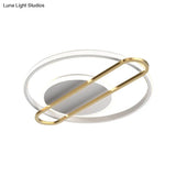 Modernist Circle Thin Flush Mount Led Ceiling Light Fixture - Black/Gold/White 16.5’/20.5’ Wide