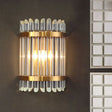 Modernist Clear Crystal 1-Light Wall Mounted Lamp With Gold Finish For Living Room