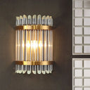 Modernist Clear Crystal 1-Light Wall Mounted Lamp With Gold Finish For Living Room