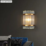 Modernist Clear Crystal 1-Light Wall Mounted Lamp With Gold Finish For Living Room