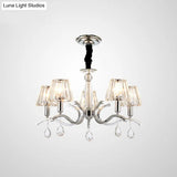 Modernist Crystal Chandelier Pendant Lamp - Silver Finish 5/6 Bulbs