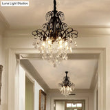 Modernist Crystal Chandelier Pendant Light With 3/6 Heads In Black/Gold - Perfect For Bedroom