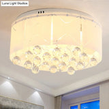 Modernist Crystal Flush Mount Lighting With Multi Lights - 18’/19.5’ Wide White Led Fixture