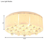 Modernist Crystal Flush Mount Lighting With Multi Lights - 18’/19.5’ Wide White Led Fixture