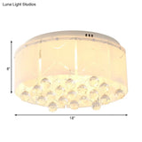 Modernist Crystal Flush Mount Lighting With Multi Lights - 18’/19.5’ Wide White Led Fixture