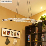 Modernist Crystal Gold Led Rope Pendant Chandelier - Stunning Living Room Ceiling Light Fixture