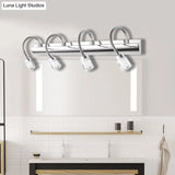 Modernist Crystal Vanity Wall Sconce With Gooseneck Arm - Clear Cylinder Shape 3 Lights 12.5/18 W