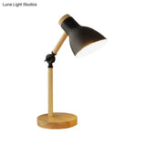 Modernist Domed Metal Desk Light - Rotatable Reading Lamp For Study Room In White/Pink/Yellow And