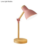 Modernist Domed Metal Desk Light - Rotatable Reading Lamp For Study Room In White/Pink/Yellow And