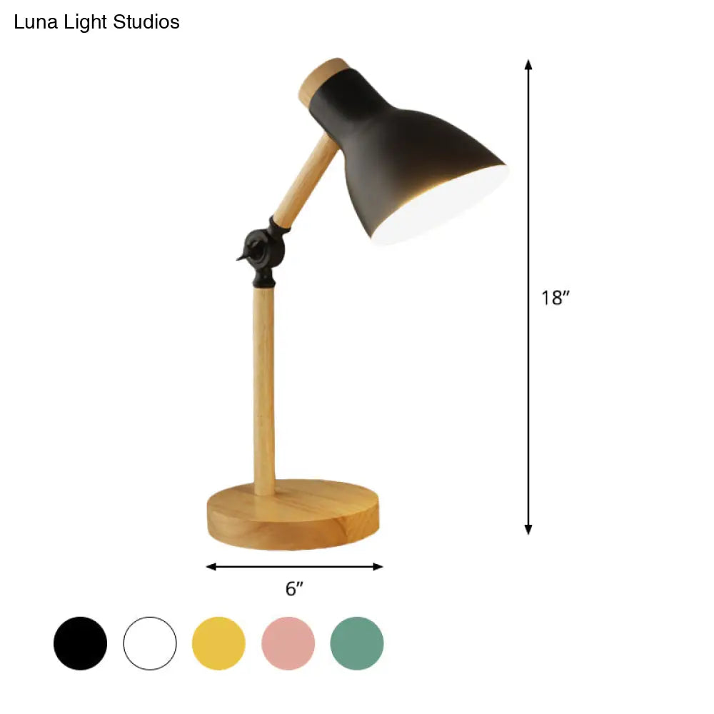 Modernist Domed Metal Desk Light - Rotatable Reading Lamp For Study Room In White/Pink/Yellow And