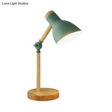 Modernist Domed Metal Desk Light - Rotatable Reading Lamp For Study Room In White/Pink/Yellow And