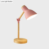 Modernist Domed Metal Desk Light - Rotatable Reading Lamp For Study Room In White/Pink/Yellow And