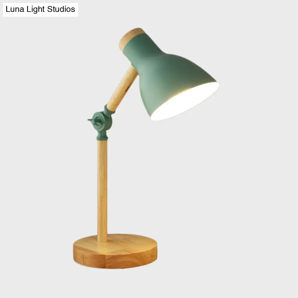 Modernist Domed Metal Desk Light - Rotatable Reading Lamp For Study Room In White/Pink/Yellow And
