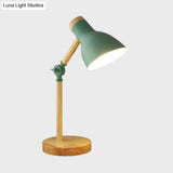 Modernist Domed Metal Desk Light - Rotatable Reading Lamp For Study Room In White/Pink/Yellow And