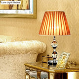 Modernist Fabric Conical Shade Table Lamp: Small Black Bedside Desk Light With 1 Bulb