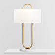 Modernist Fabric Table Lamp With Marble Base - Drum Task Lighting 1 Head 13/15 Wide White / 13