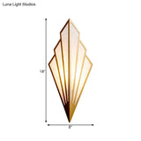 Modernist Folding Fan Metal Wall Sconce - 1-Light Gold Flush Mount Lamp