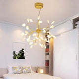 Modernist Glass Hanging Lamp With Leaf Shade - 27/36 Lights Chandelier Pendant Light In Black/Gold