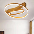 Modernist Gold Acrylic Led Flush Light - Semi Mount With Warm/White Light’ / Warm