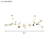 Modernist Gold Chandelier With Bubble Clear Glass Shades - 6/10 Lights Suspension Pendant