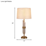Modernist Gold Flare Task Lighting - 1 Head Fabric Reading Book Light For Living Room