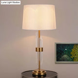 Modernist Gold Flare Task Lighting - 1 Head Fabric Reading Book Light For Living Room