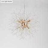 Modernist Gold/Silver Firework Chandelier With Clear Crystal Lights - 16/19.5 Wide 8/9/12 Hanging